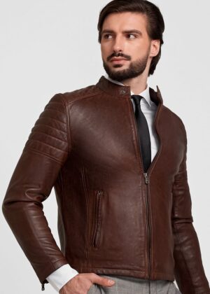 CASACA DE CUERO ESTILO MOTERA