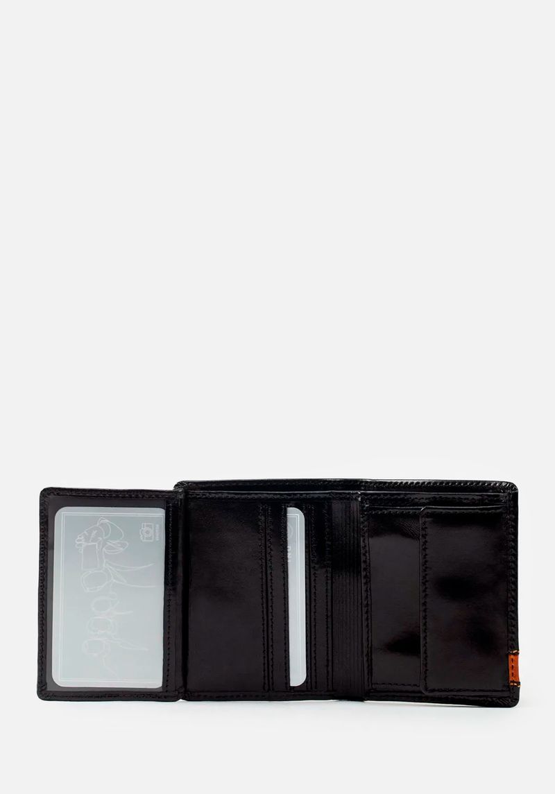 BILLETERA DE ESTILO CASUAL EN CUERO ITALIANO Y DETALLES EN CONTRASTE - Imagen 4